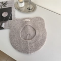 Boina de punto color avena con orejas de gato en lana suave para un look de invierno - 56-59cm / Boina de Orejas de Oso / Beige Caqui