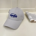 Casquette de baseball gris clair style coréen à calotte rigide et broderie bleue élégante - 56-59cm (Réglable) / Gris clair
