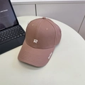 Gorra de béisbol de algodón rosa con letra R bordada y texto Realize en la visera - 56-58cm (Ajustable) / Rosa Oscuro
