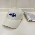 Casquette de baseball structurée crème de qualité supérieure avec broderie bleue IWMP SUNDAY - 56-59cm (Réglable) / Beige