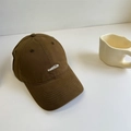 Classic brown cotton baseball cap with white nabitat embroidery and curved brim - 56-60cm / Coffee