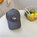 Dark grey cotton baseball cap with white Today embroidery and structural curved brim - Dark Gray