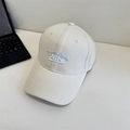Off-white vintage baseball cap with blue embroidery and curved brim for casual wear - 56-59cm (Adjustable) / Beige