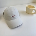 Gorra de béisbol minimalista en lona gris claro con bordado nabita rojo frontal - 56-60cm / Gris claro