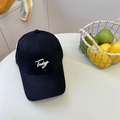 Classic black cotton baseball cap with white Today embroidery on off-white background - Black