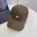 Brown baseball cap with white embroidered R and Realize lettering on brim - 56-58cm (Adjustable) / Coffee