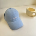 Gorra de béisbol de algodón azul claro con bordado nabitah rosa y visera curva - 56-60cm / Azul