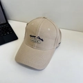 Retro khaki baseball cap featuring navy blue Yump Studio Nice letter embroidery - 56-59cm (Adjustable) / Khaki