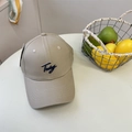 Light khaki baseball cap with navy blue Today embroidery in a clean lifestyle setting - Khaki