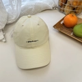 Casquette de baseball en coton beige crème avec broderie noire dans un cadre décontracté - Jaune Clair