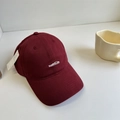 Minimalist burgundy cotton baseball cap with white nabitat embroidery and original tag - 56-60cm / Burgundy