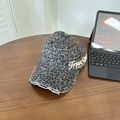 Vintage leopard print baseball cap with FreeStyle embroidery and distressed details - 56-60cm (Adjustable) / Leopard Print Black