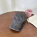 Gorra de béisbol vintage con estampado de leopardo negro, bordado y visera ancha - 56-60cm (Ajustable) / Estampado de Leopardo Negro