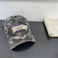 Street style camo baseball cap with NECESSARY embroidery and distressed brim detail - One Size(Adjustable) / Camo Black