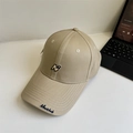 Khaki cotton baseball cap with embroidered N letter and Newclub logo on the side - 56-60cm Adjustable / Khaki