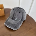 Berretto da baseball in denim grigio scuro lavato con ricamo Miracle bianco - Taglia unica / Grigio Scuro