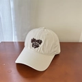 Gorra de béisbol de algodón crema con bordado 3D marrón sobre una mesa de madera - 56-60cm (Ajustable) / Beige Caqui