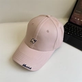 Pink baseball cap featuring embroidered N letter and stylish Newsclub brim text - 56-60cm Adjustable / Pink