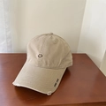 Khaki cotton baseball cap featuring smiley face embroidery and Good Luck brim detail - 56-59cm (Adjustable) / Khaki