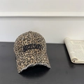 Berretto da baseball leopardato in tela con ricamo NECESSARY e tesa con effetto consumato - Taglia Unica(Regolabile) / Leopardo Caffè