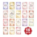 18er-Set Aquarell-Blumensprache-Karten mit Blumenbedeutungen für Hochzeitsdekorationen - 18 Stile Gemischte Blumensprache Karten (RXHA0012) / 18 Blatt