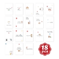 Lot de 18 cartes d'anniversaire animaux mignons avec vœux Happy Birthday sur carton blanc - Style Animal de Dessin Animé (RXHA0007)