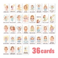 Set of 36 watercolor affirmation cards with warm healing illustrations for kids - Healing Hand-drawn Girl Style (RXHA0076)