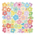Set de pegatinas de flores de colores macaron con bordes blancos para decorar manualidades - Estilo de Flor Multicolor (T01043235)