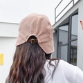 Pink minimalist baseball cap with a dark brown leather adjustable strap and gold buckle - Buckle Strap Khaki