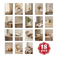 Set di 18 cartoline nordiche minimaliste in tonalità beige caldo per decorazione casa - Serie Vita Domestica Minimalista (RXHA0019)