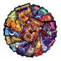 Colorful American football theme cards featuring anthropomorphic animal athletes neon set - Animal Text Theme