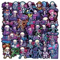 Pack de stickers crâne néon violet avec professions créatives et formes de cœur - Style Squelette Néon (T01043255)