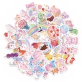 56er-Set rosa Kawaii-Bonbon-Sticker mit niedlichen Dino-, Bären- und Dessert-Mustern - Niedlicher Dessert-Tiere-Stil (T01043185)
