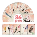 Macro view of 36pcs floral and bird illustration cards in Chinese ink watercolor style - Flower Bird Ink Style (RXHB0195)