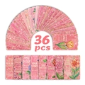 Nahaufnahme von 36 Blumen-Affirmationskarten mit inspirierenden Zitaten und rosa Motiven - Rosa Blumengarten Stil (RXHB0093)