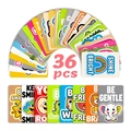 Set of 36 cute cartoon animal lunchbox cards with motivational English quotes for kids - Multicolor Cartoon Animal Style (RXHB0182)