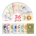 Set mit 36 süßen Katzen-Dankeskarten in bunten Pastellfarben und minimalistischem Design - Cartoon Katze Stil (RXHB0136)