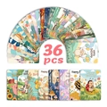 Close-up of 36 colorful cartoon animal birthday cards with rounded corners - Multi Pattern Cartoon Animal Set / Mini Size Set