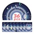 Detailed fan layout of 36 starry cat greeting cards with dreamy space motifs and quotes - Starry Sky Cute Cat Cards Combination (RXHB0087)