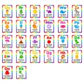 Juego educativo de 26 tarjetas de alfabeto con ilustraciones para el aprendizaje infantil - Tarjeta Flash del Alfabeto de Dibujos Animados (RXHC0044)