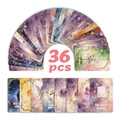 36er Set Vintage Aquarell-Illustrationskarten mit romantischen Zitaten zur Wanddeko - Vollständige Kartenserie (RXHB0089)