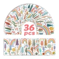 36-teiliges Set Regenbogenwald Postkarten für Wanddeko und ästhetische Tagebuch-Aufkleber - Regenbogen Wald Stil (RXHB0401)