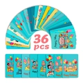 Set mit 36 bunten Geburtstagskarten mit festlichen Illustrationen von Kuchen und Ballons - Sortierte Cartoon-Stile (RXHB0097)