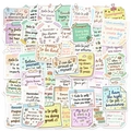 Detail of assorted pastel inspirational quote stickers for laptop and DIY journals - Inspirational Quotes Style (T01043297)