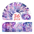 Detailed view of 36 unicorn greeting cards featuring dreamy starry sky and watercolor art - Dreamy Unicorn Series