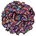 50pcs colorful rainbow tie-dye graffiti stickers with psychedelic animals and pop art patterns - T01043505