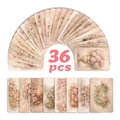 Detailed set of 36 vintage pink rose decorative cards with floral motifs and rounded corners - Pink Rose Vintage Illustration Style (RXHB0453)