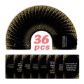 Detailed fan-out display of 36 black and gold affirmation cards with celestial patterns - Healing Style (RXHB0553)