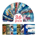Lot de 36 cartes postales style Ukiyo-e avec illustrations japonaises et motifs de Fuji - Ensemble d'Illustrations d'Art Japonais (RXHB0554)