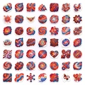Set of 50 colorful nebula stickers with artistic cosmic patterns for DIY decoration - Starry Sky Nebula Style (RXHY0065)